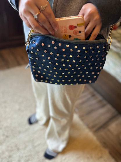 Shimmer Crossbody (Blue)